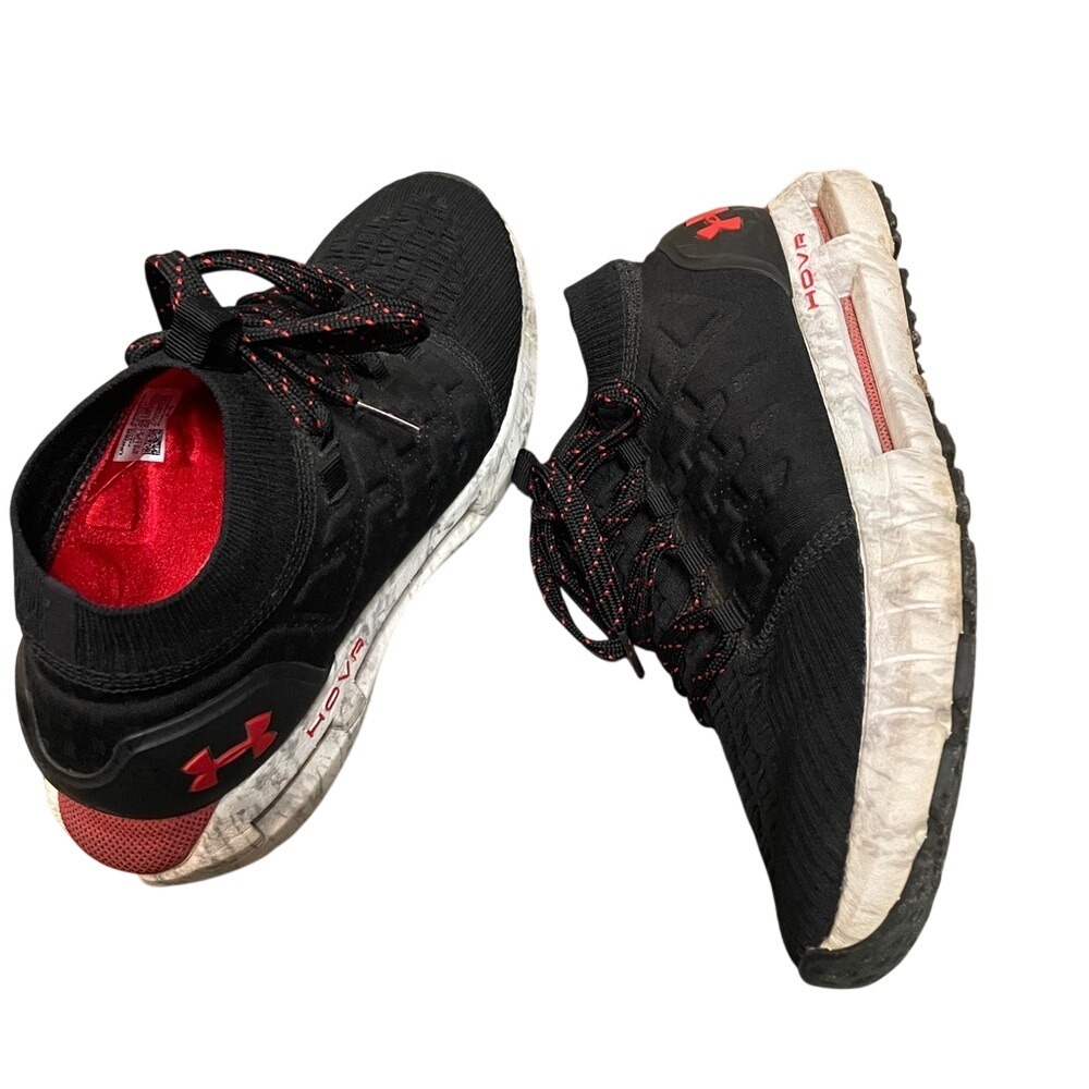 Under Armour HOVR Phantom Running Shoes Black Red 3020972-006 Mens 8.5 Womens 10
